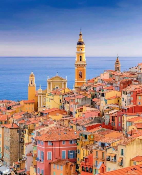 Le Garavan-Vue Mer-Plage-Clim-Terrasse Menton Bagian luar foto